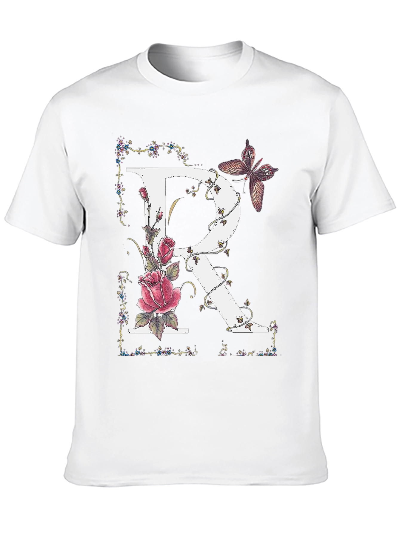 Floral Letter R Graphic Tee - Unisex