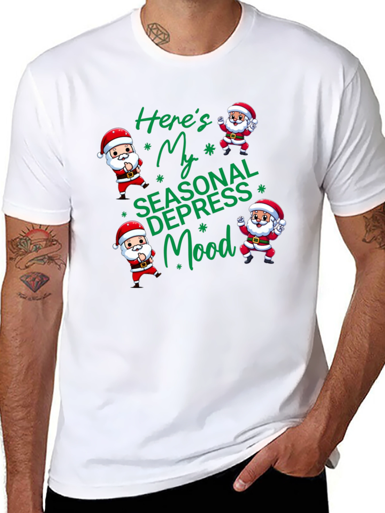 Seasonal Depression Mood Santa T-Shirt