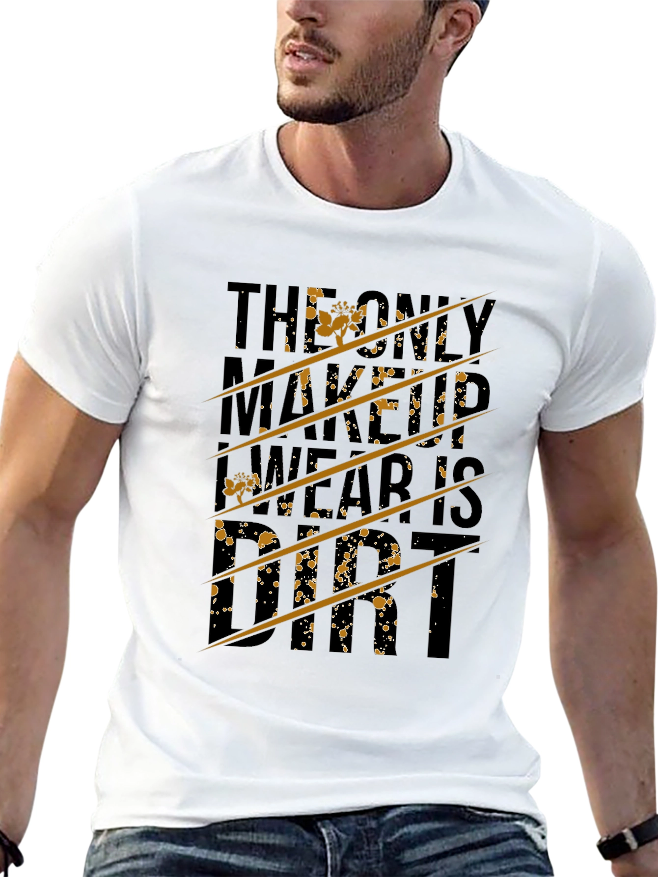 Dirt Makeup Graphic Tee - Black Crew Neck T-Shirt