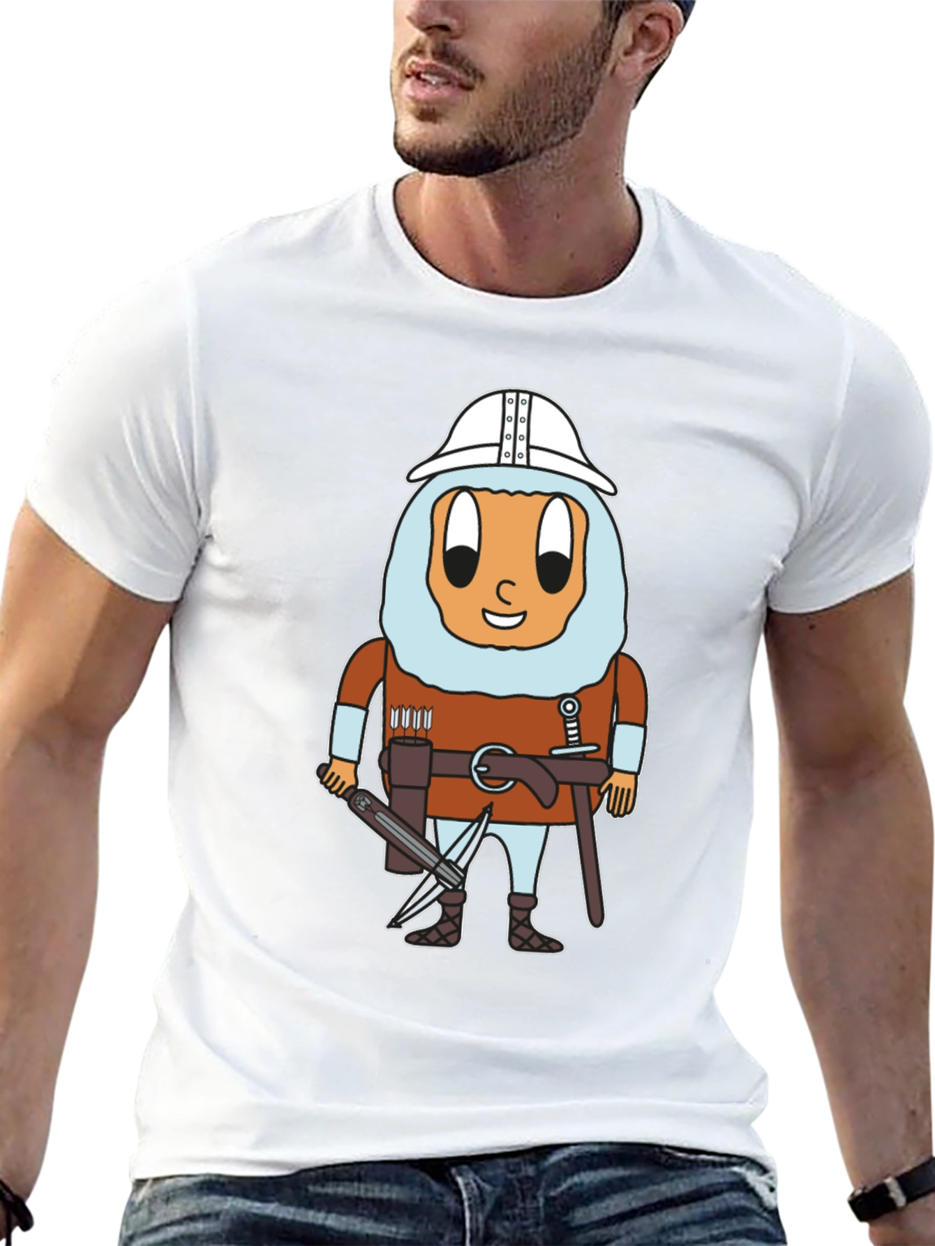 Egg Knight T-Shirt: Cartoon Warrior Egg Tee