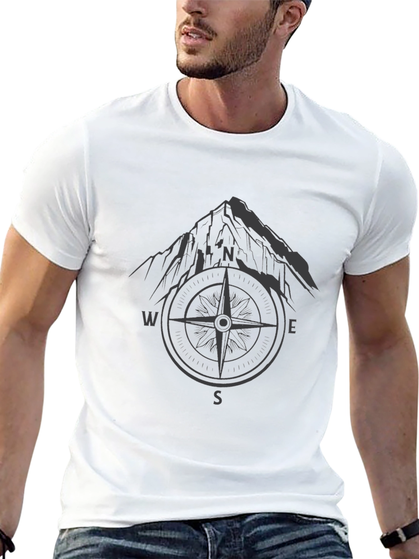 Mountain Compass Graphic Tee - Adventure Awaits!