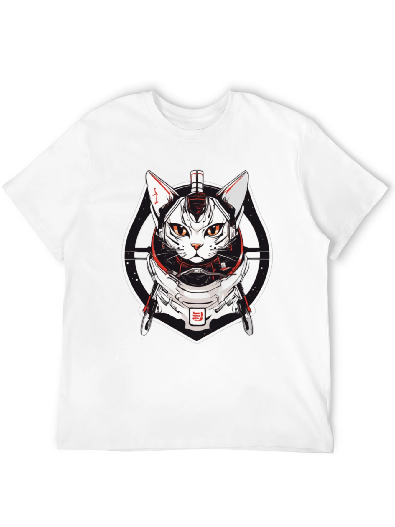 Sci-Fi Cat Astronaut Black T-Shirt
