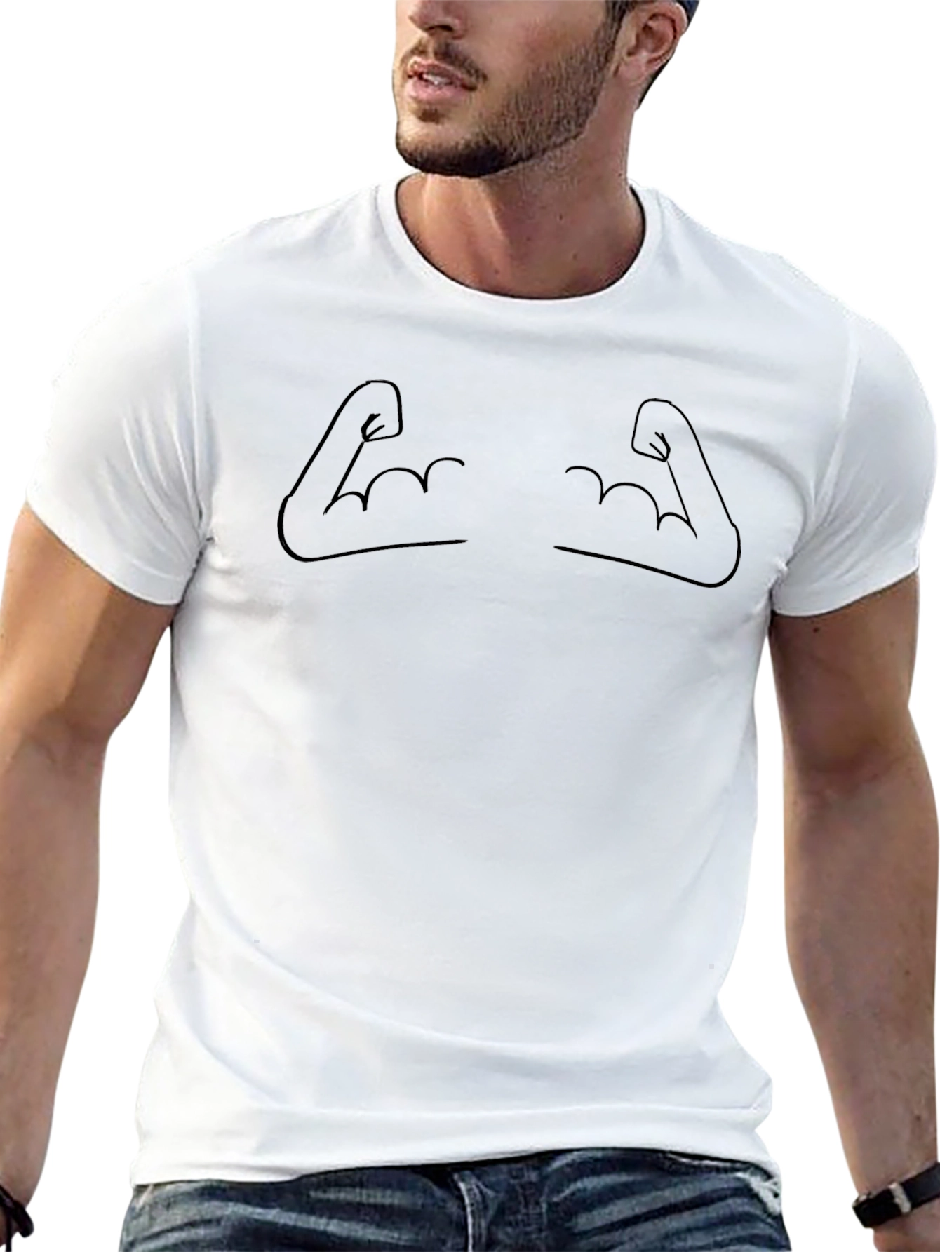 Muscle Arms Graphic Tee - Flex Your Style!
