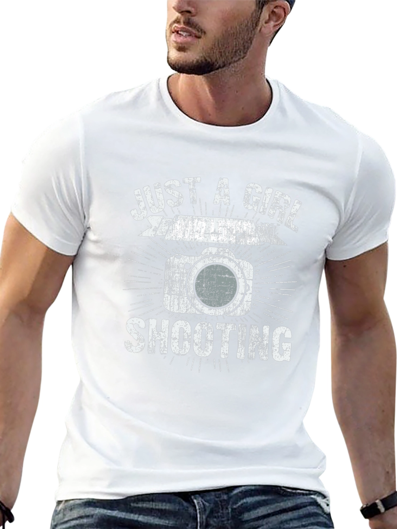 Just A Girl Shooting T-Shirt - Photography Camera Design