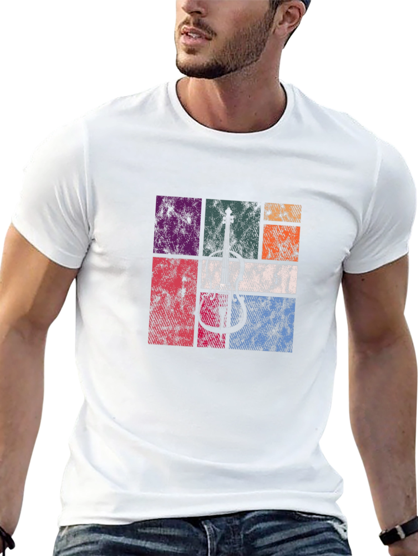 Retro Guitar Graphic Tee - Black