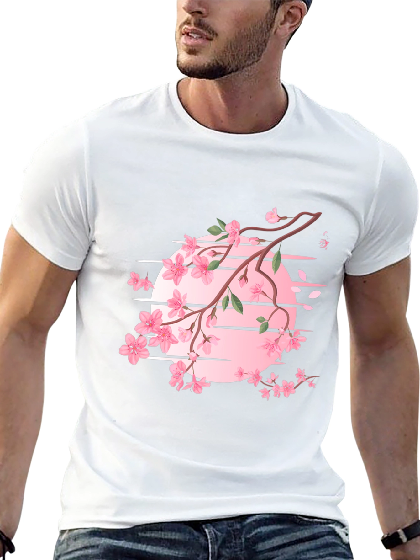 Cherry Blossom Graphic T-Shirt - Black
