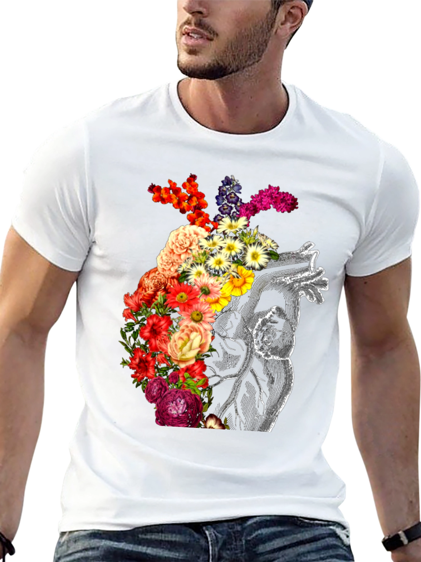 Floral Heart Graphic Tee - Anatomical Love