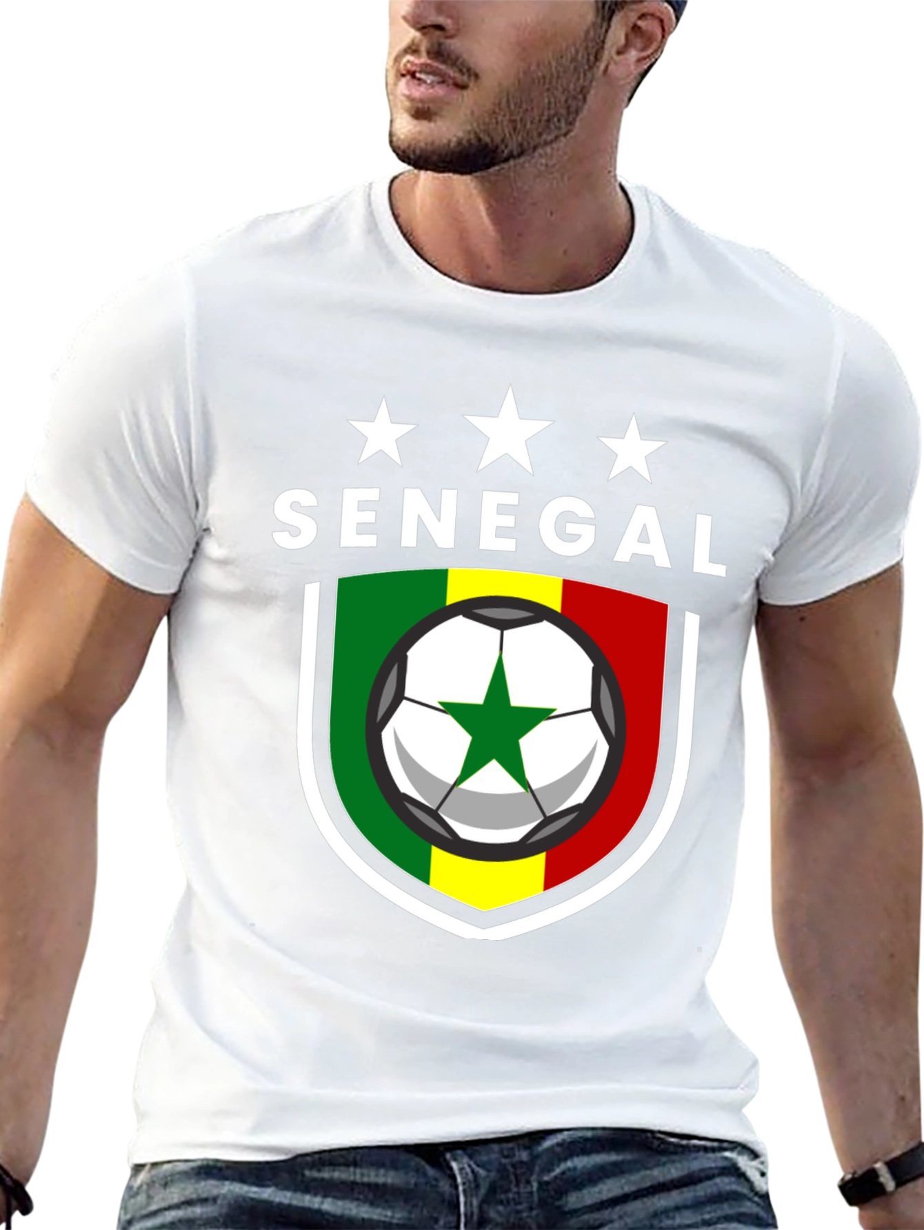 Senegal Soccer T-Shirt - Black African Football Pride Tee