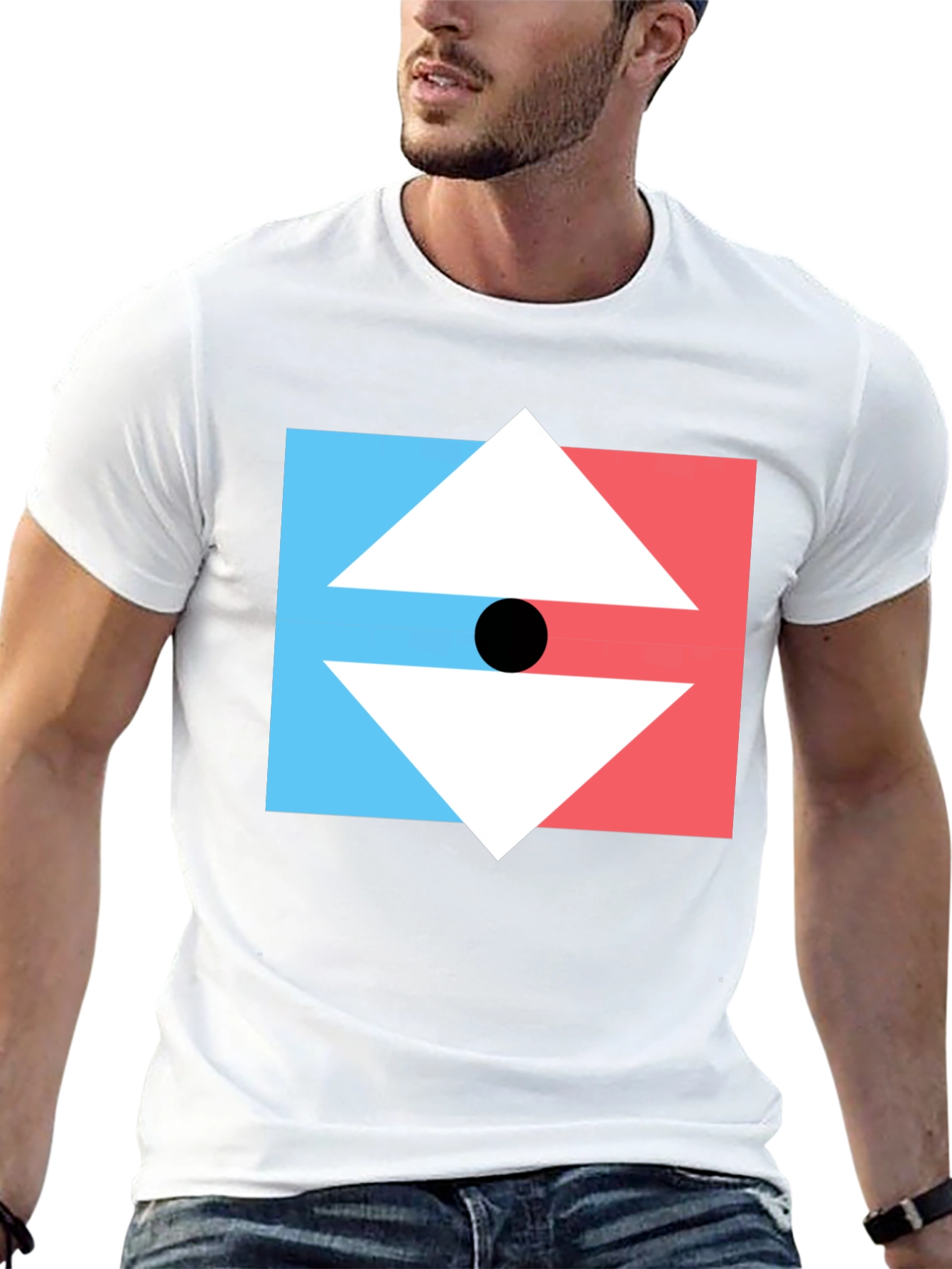 Geometric Arrow Graphic Tee - Mens Black T-Shirt