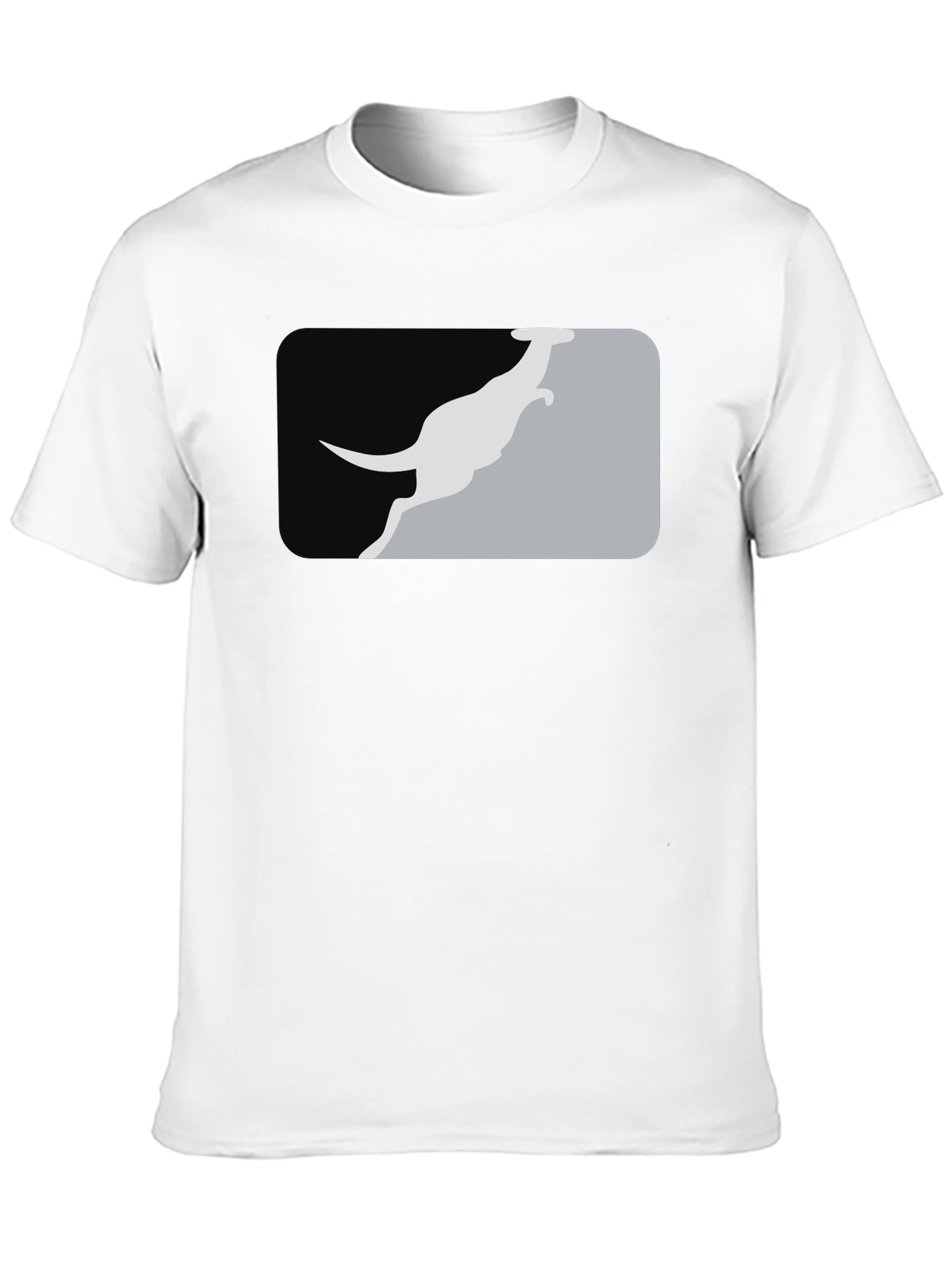 Kangaroo Silhouette Graphic Tee - Black Casual Shirt