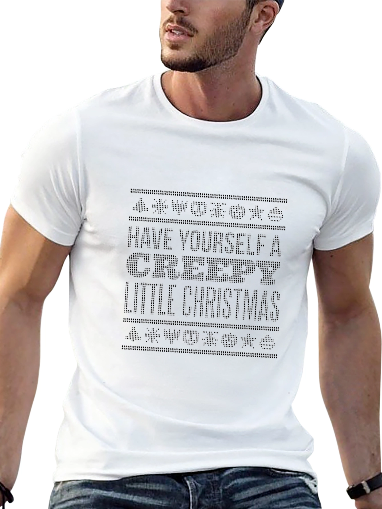 Creepy Christmas Graphic Tee - Soft Black Cotton Shirt