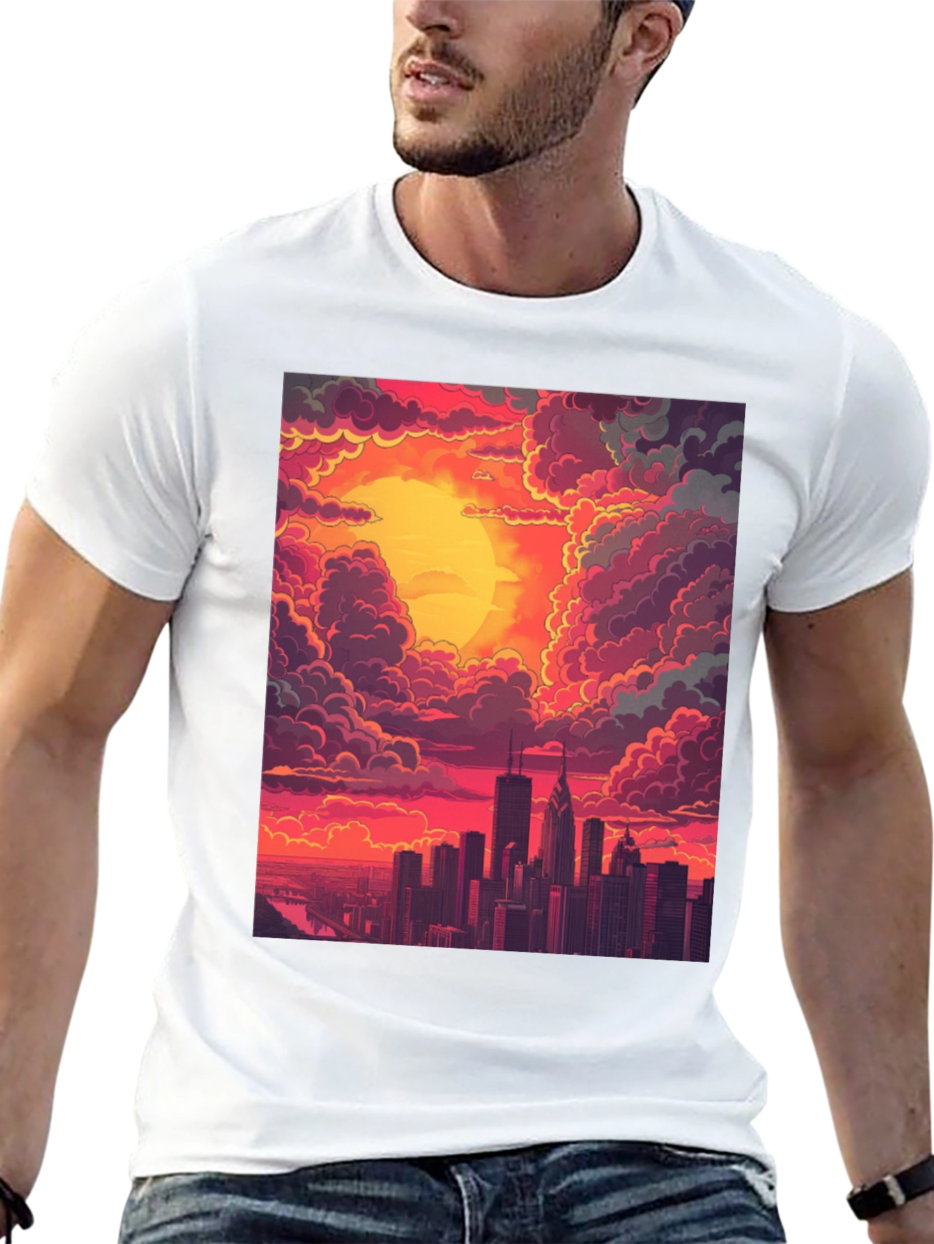 Cityscape Sunset Graphic Tee