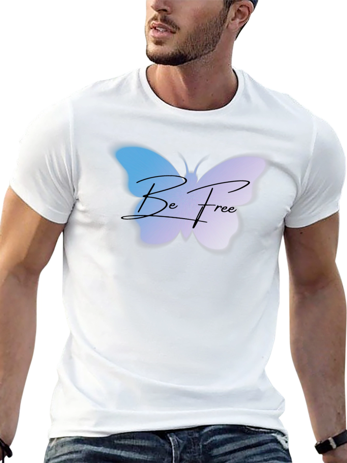 Be Free Butterfly Graphic Tee - Black