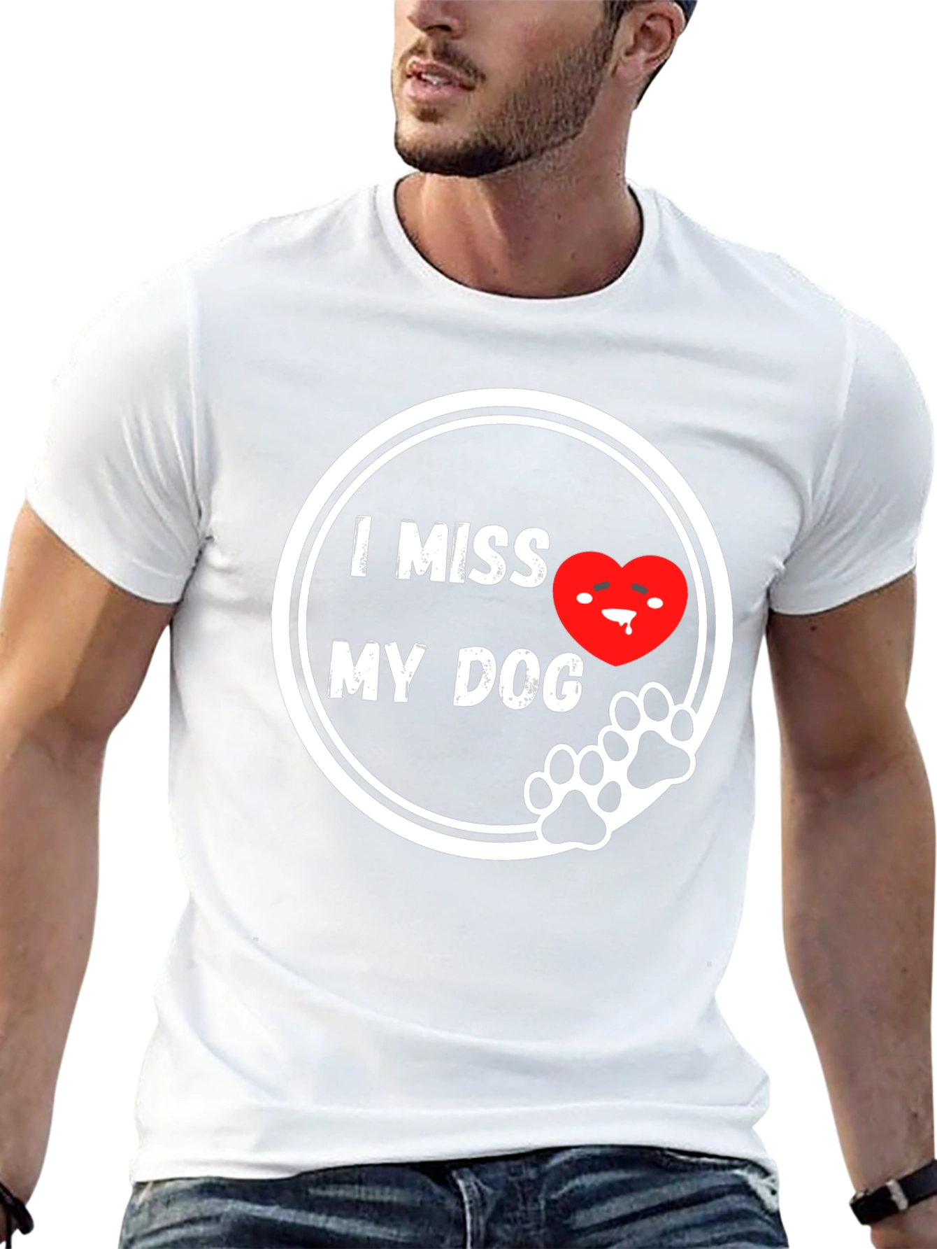 I Miss My Dog T-Shirt - Black Cute Design