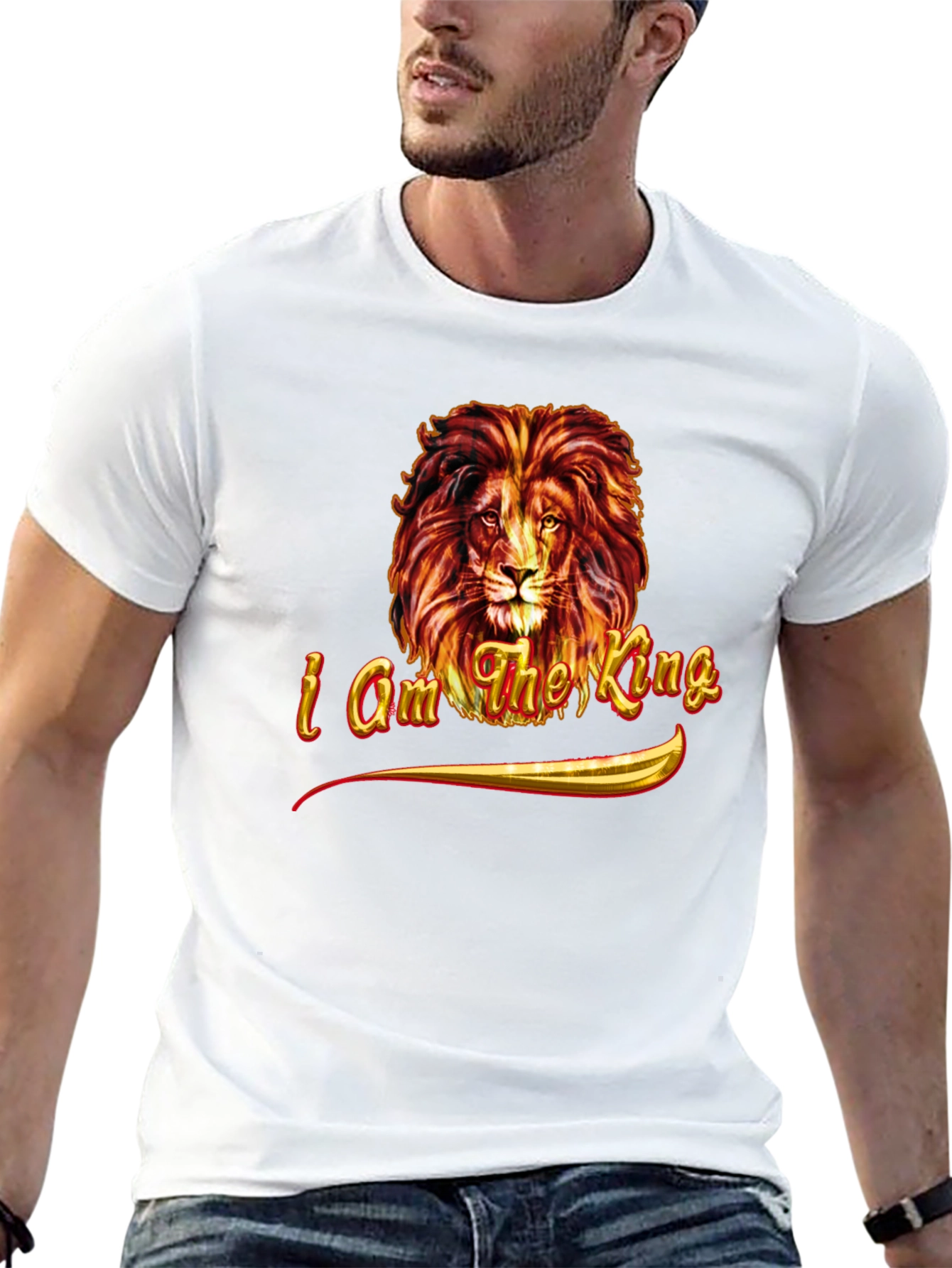 I am the King Lion Graphic Tee - Black