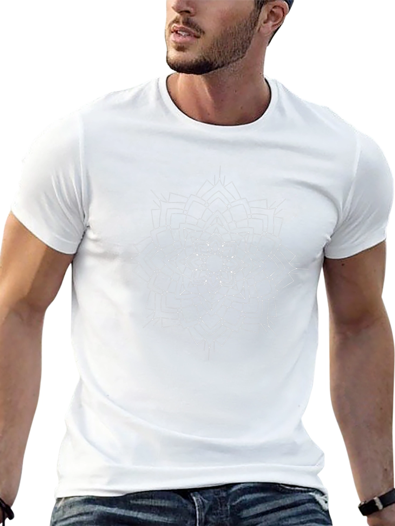 Geometric Mandala T-Shirt - Stylish Black Tee