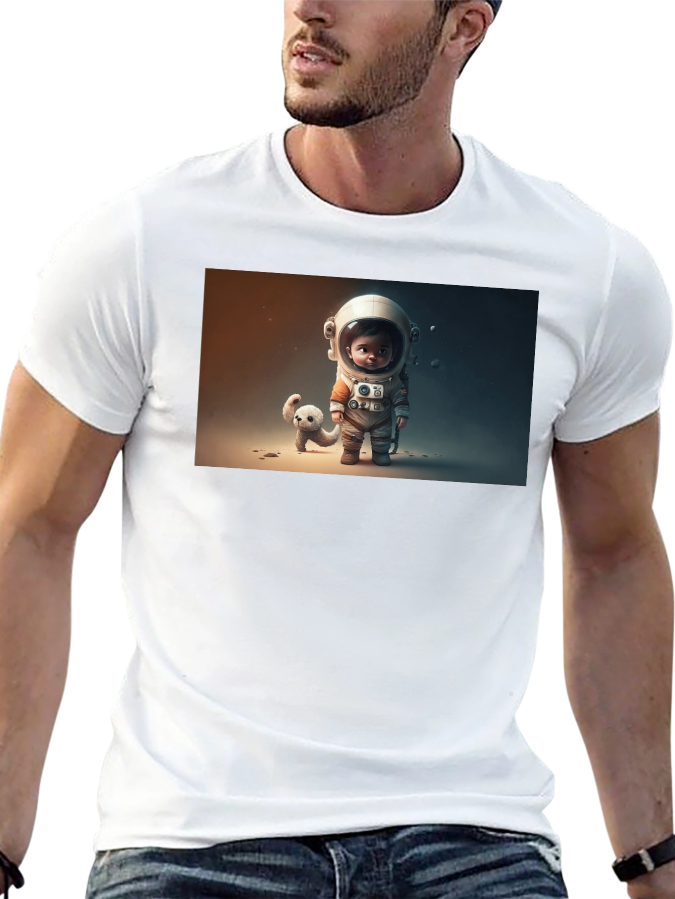Astronaut & Friend Graphic Tee - Black