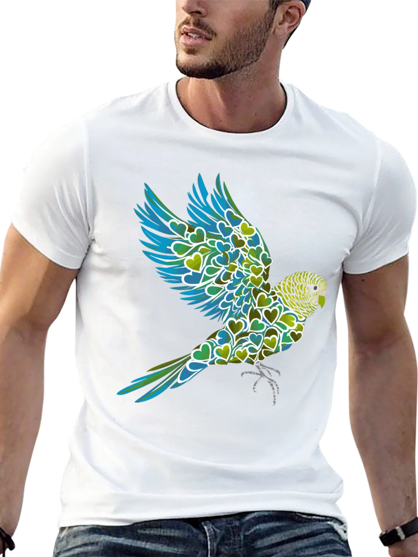 Parrot Heart T-Shirt - Mens Graphic Tee