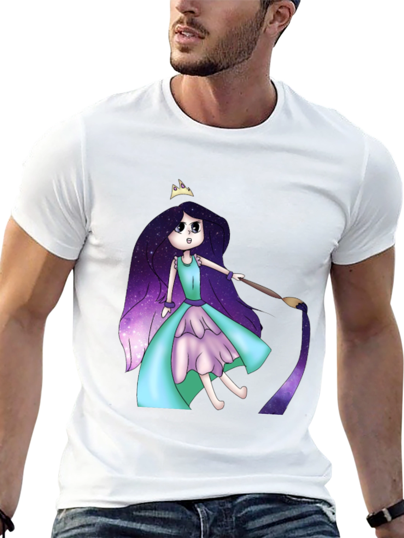 Galaxy Girl Painting T-Shirt - Cool Graphic Tee