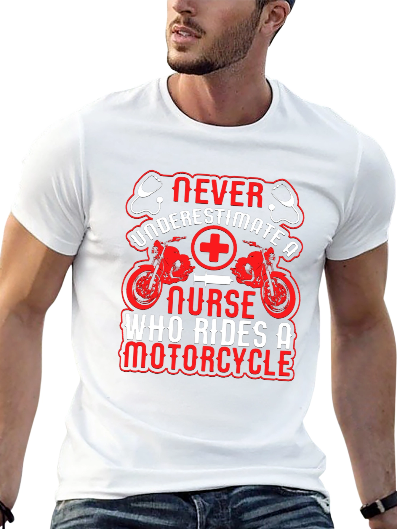 Nurse Motorcycle Graphic T-Shirt - Ride with Pride!