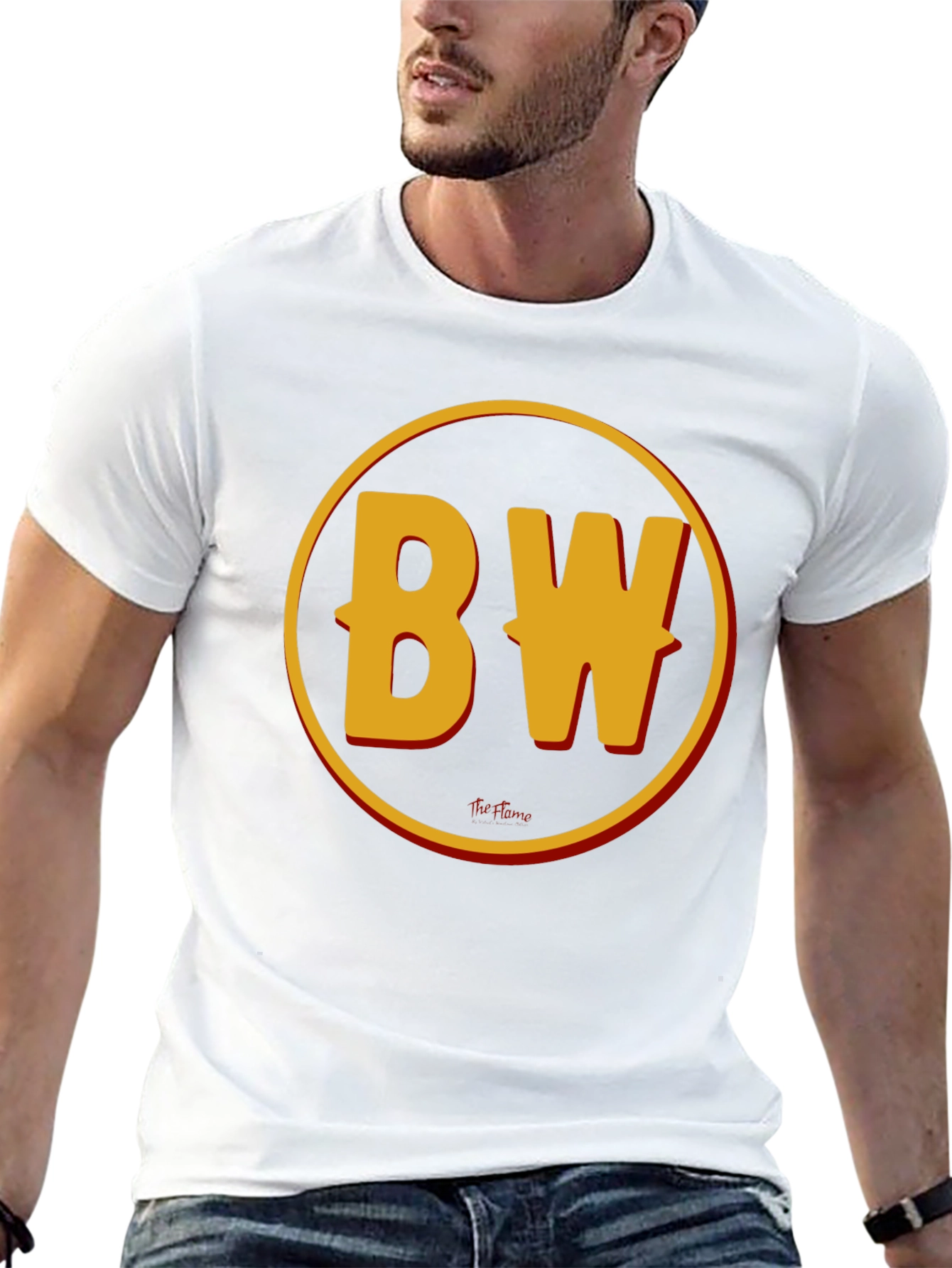 BW Initials Graphic Print Black T-Shirt