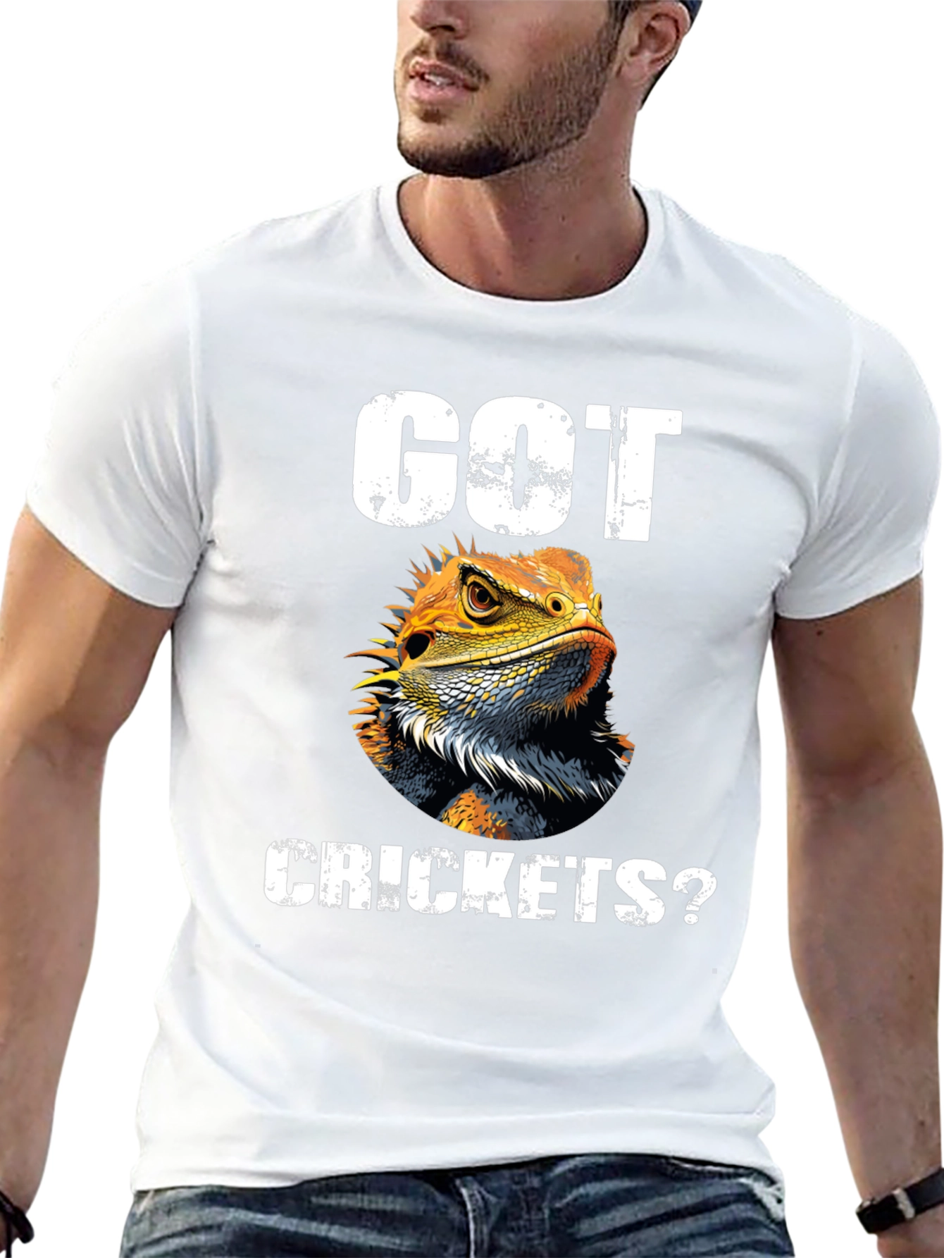 Got Crickets? Lizard Pet Lover Graphic T-Shirt