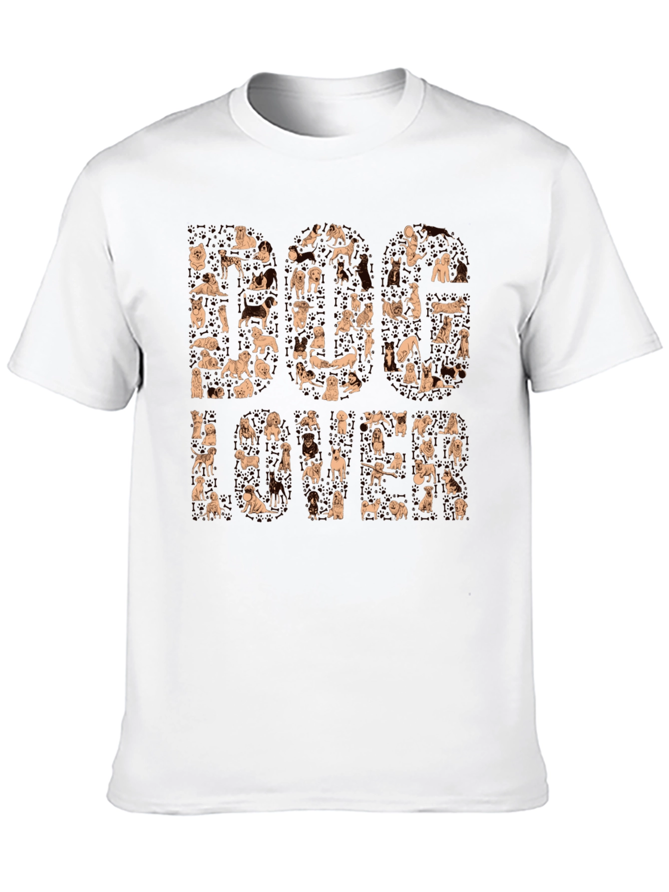 Dog Breed Print Black T-Shirt