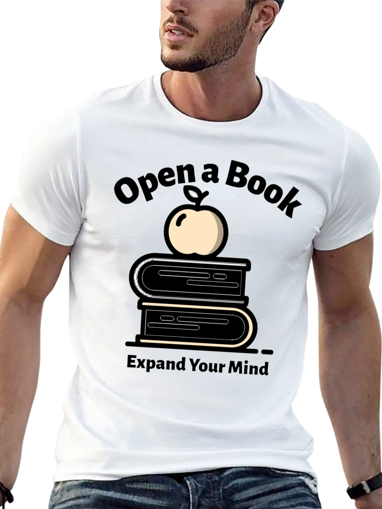 Open a Book Graphic Tee - Unisex Black T-Shirt