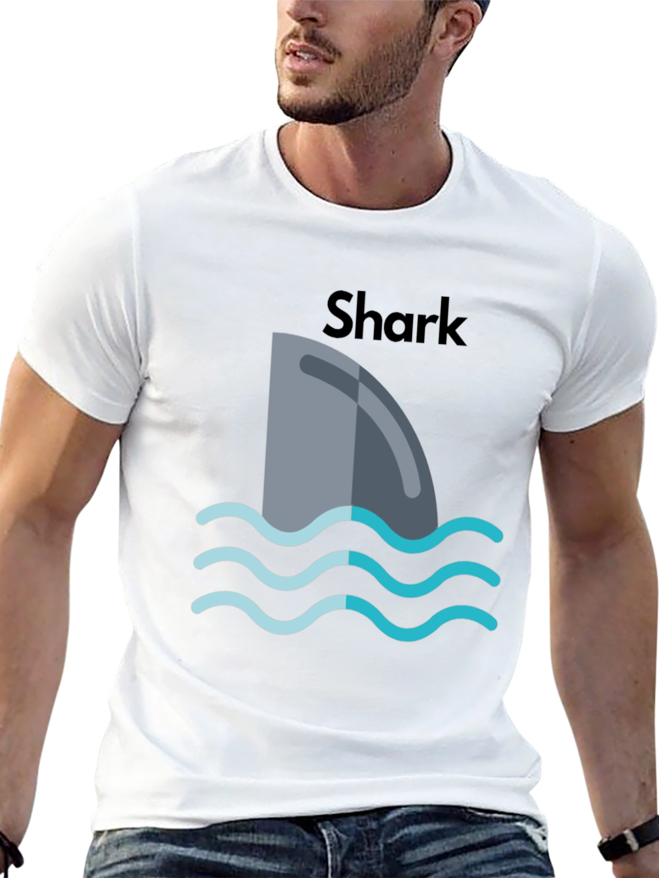 Shark Fin Graphic Black T-Shirt