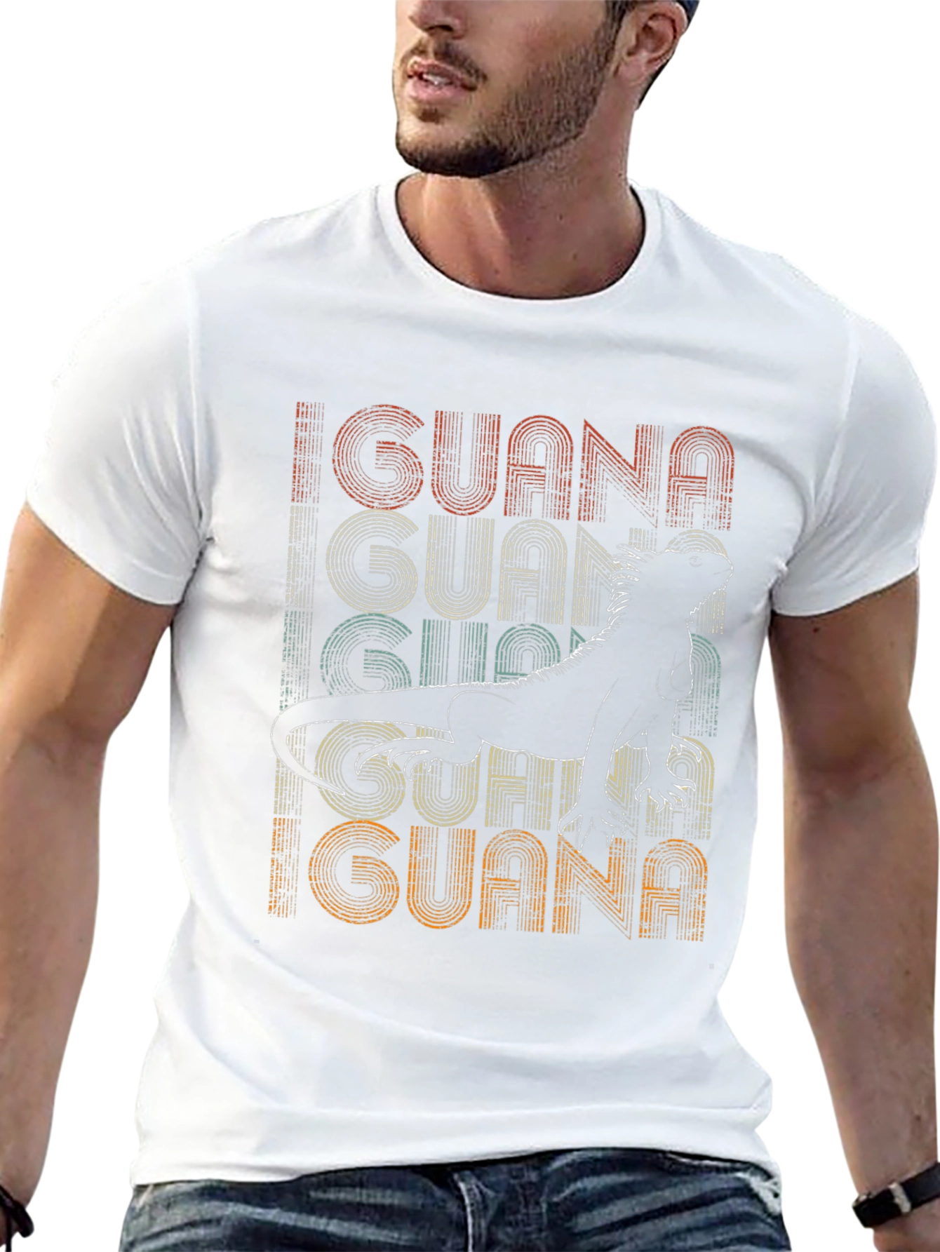 Retro Iguana Graphic Tee - Mens Black T-Shirt