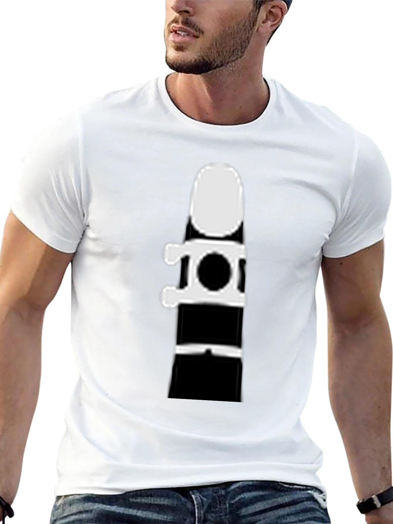 Clarinet Silhouette Graphic Tee - Black Cotton T-Shirt