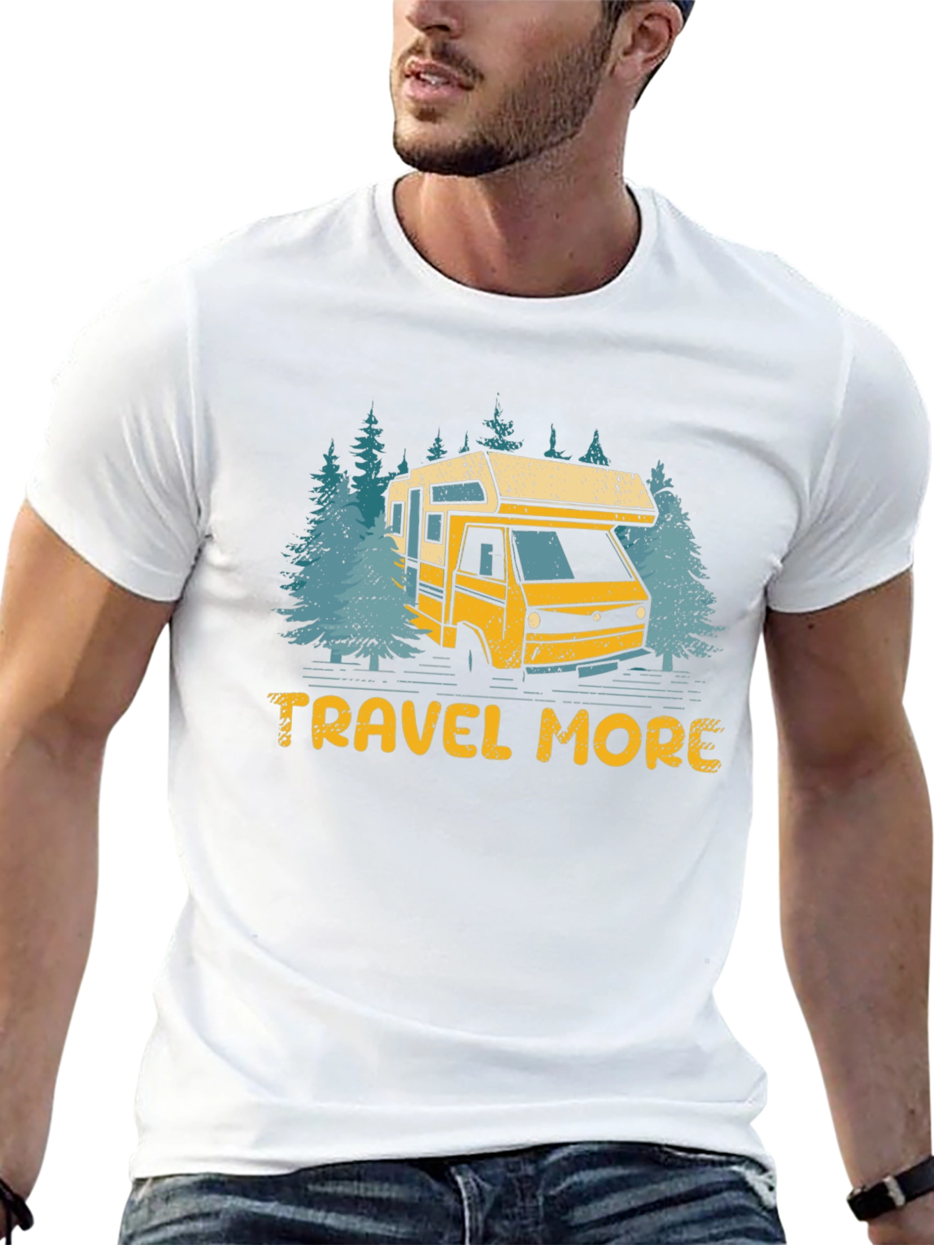 Travel More Camping RV T-Shirt - Black