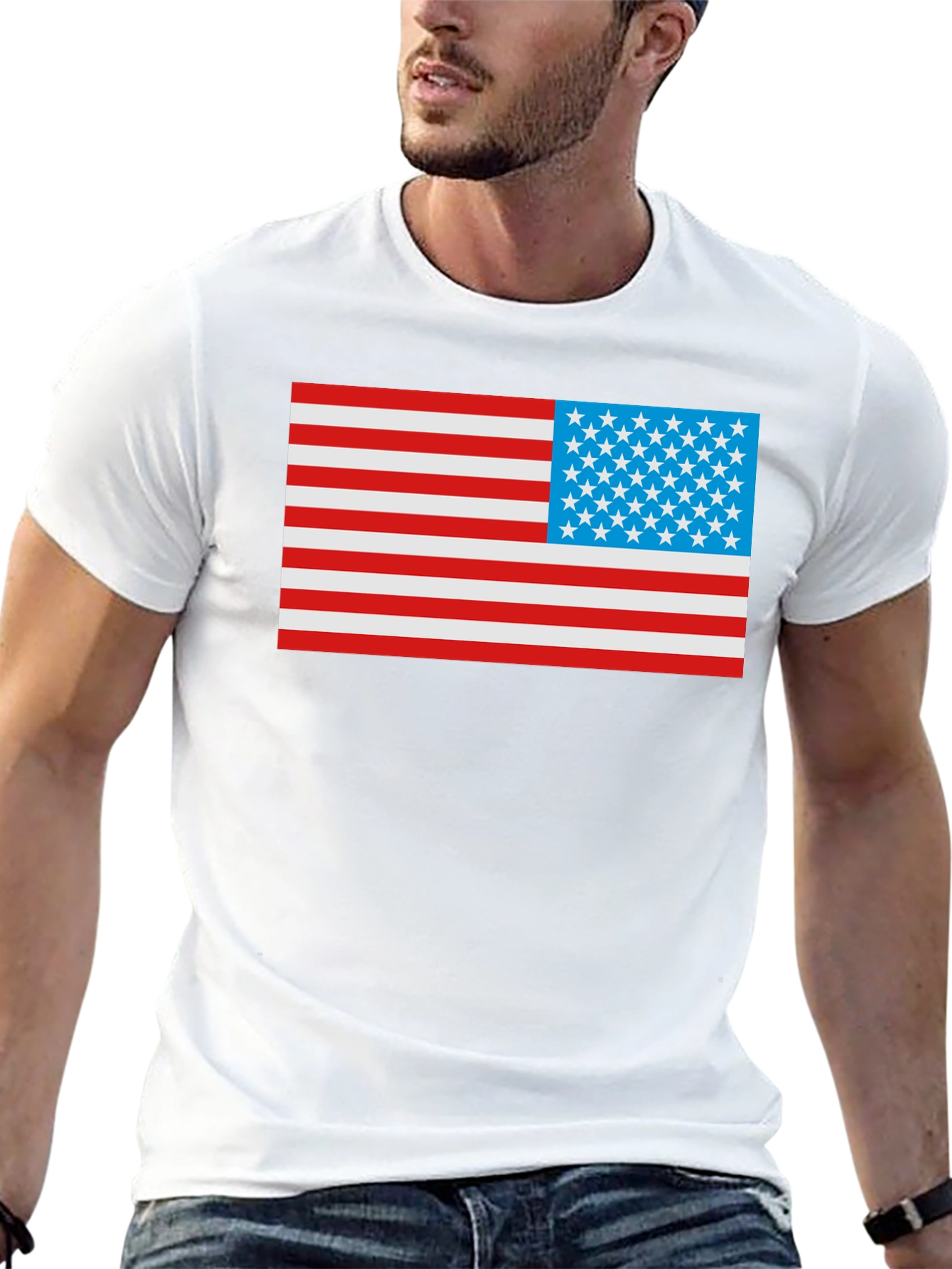 USA Flag Graphic Tee - Patriotic American Pride