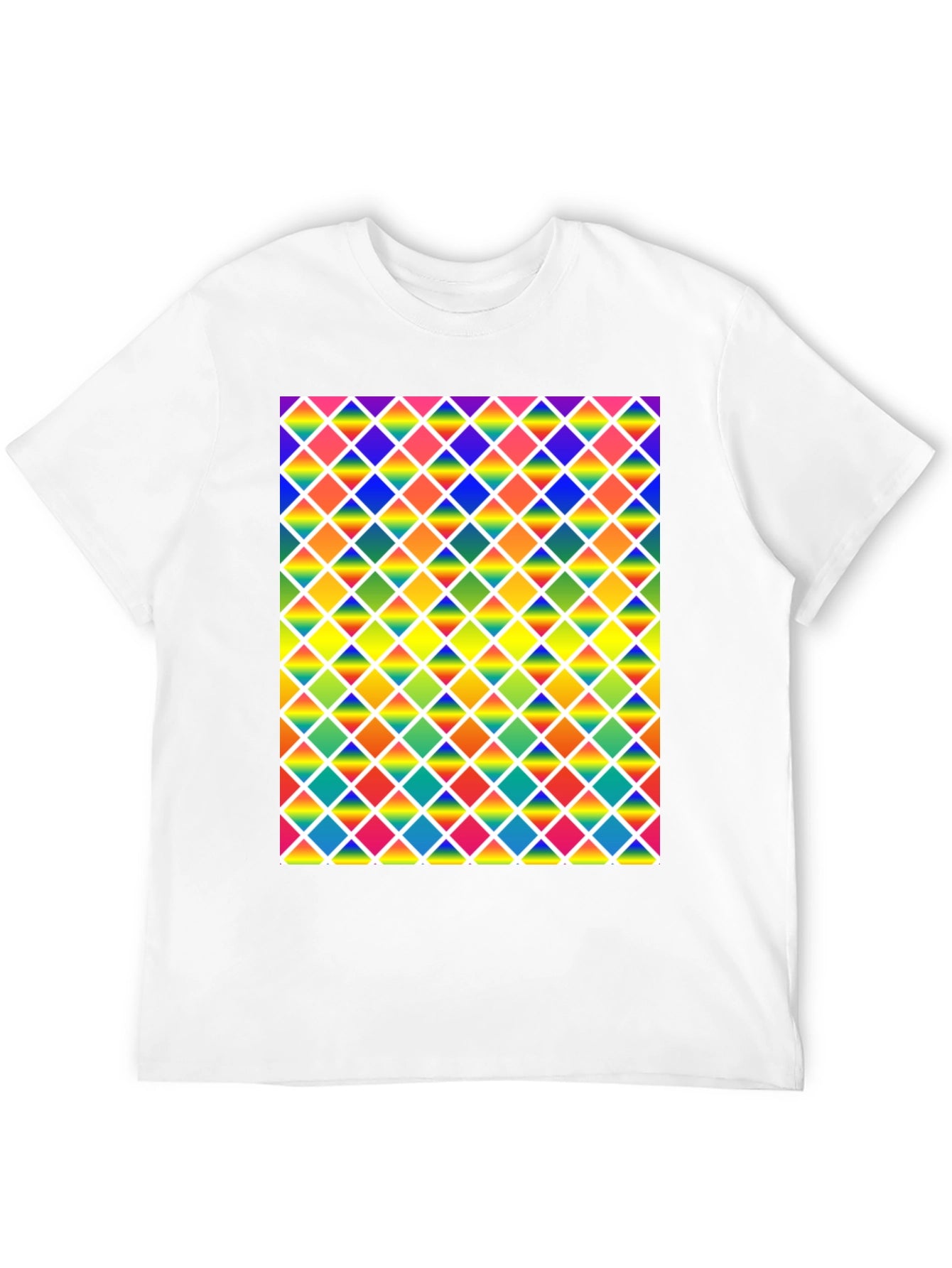 Rainbow Diamond Pattern T-Shirt