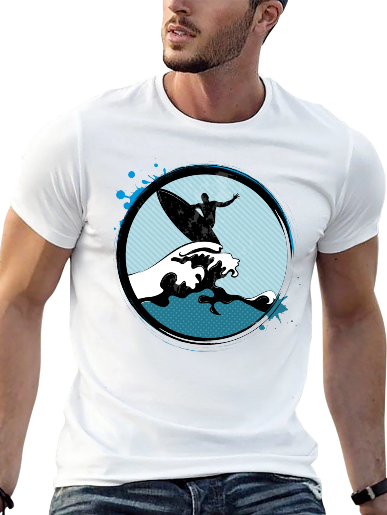 Surfer Graphic Black T-Shirt