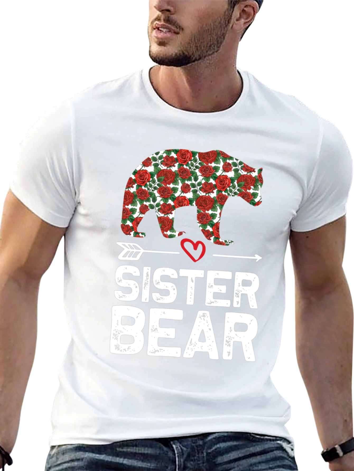 Sister Bear Rose Graphic T-Shirt