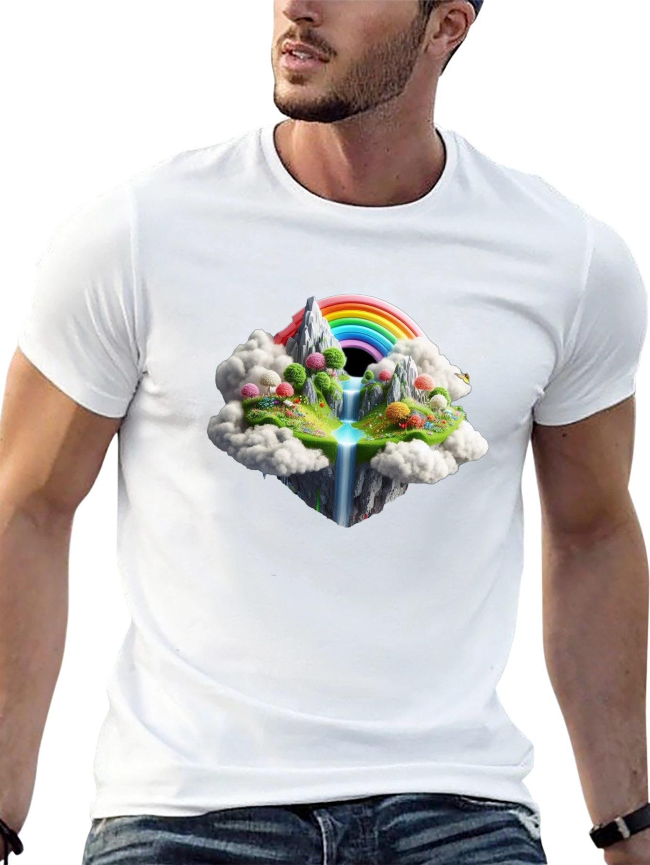 Rainbow Island Black T-Shirt