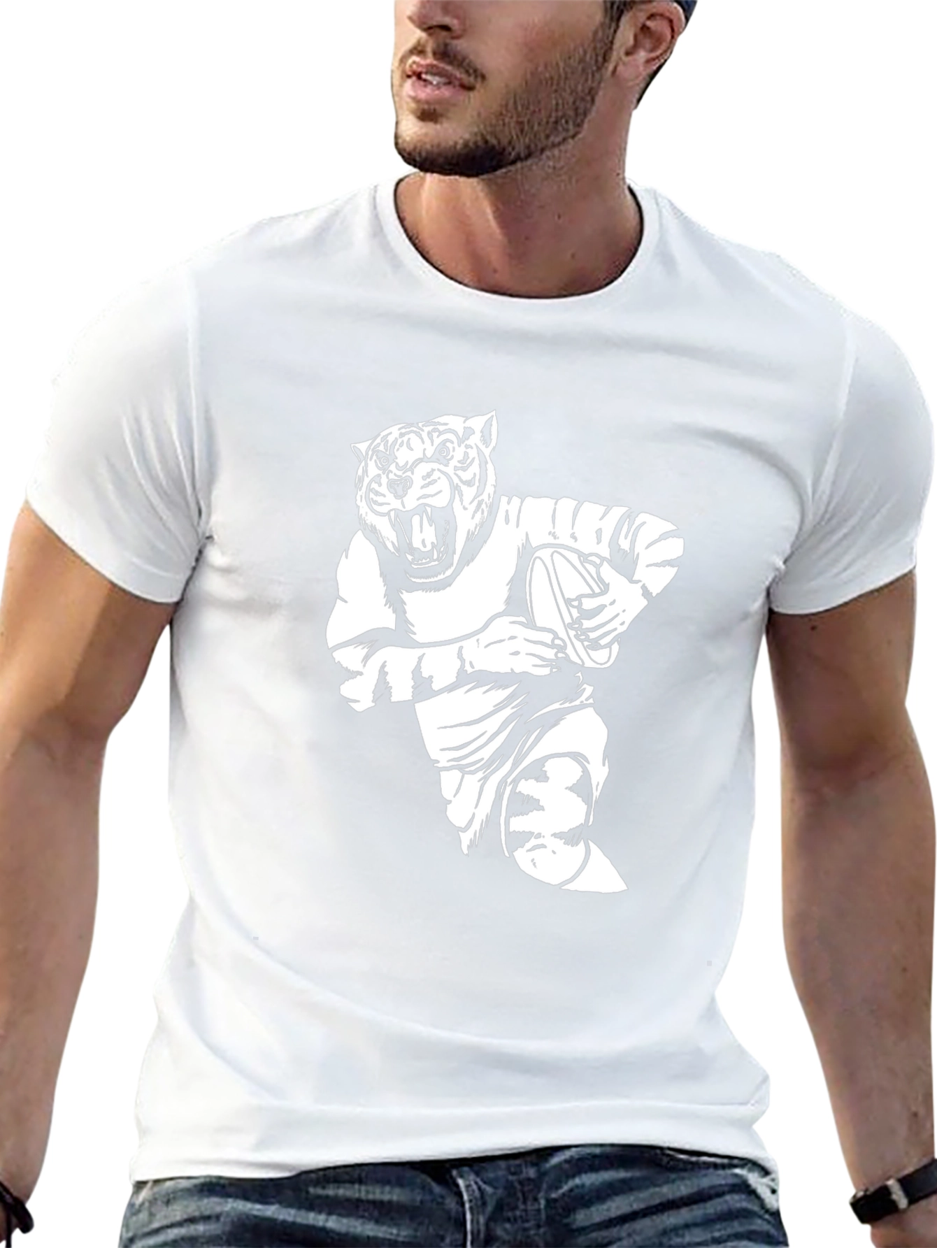 Black Tiger Rugby Graphic T-Shirt