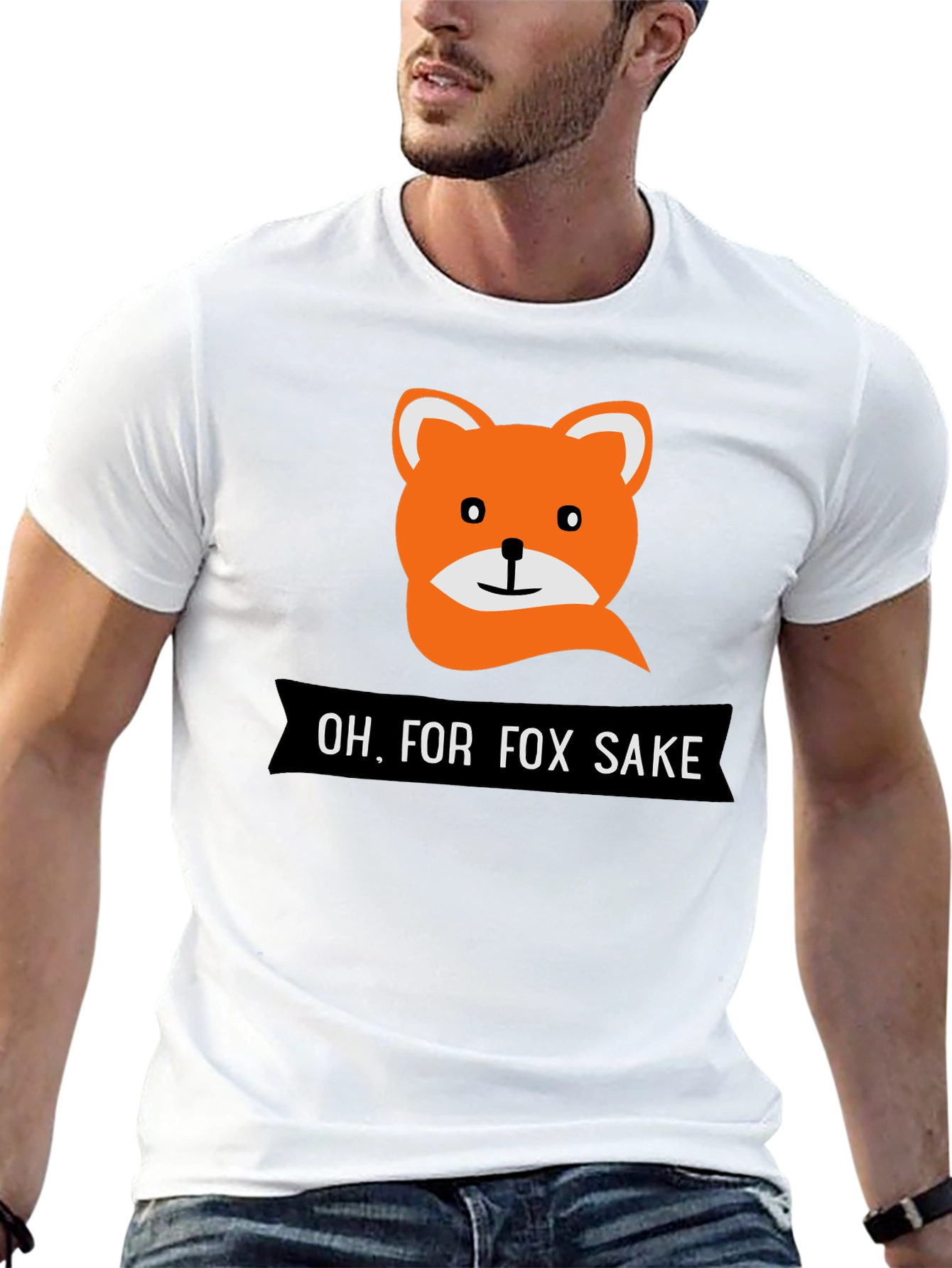 Funny Fox Sake Graphic T-Shirt - Mens Black Tee