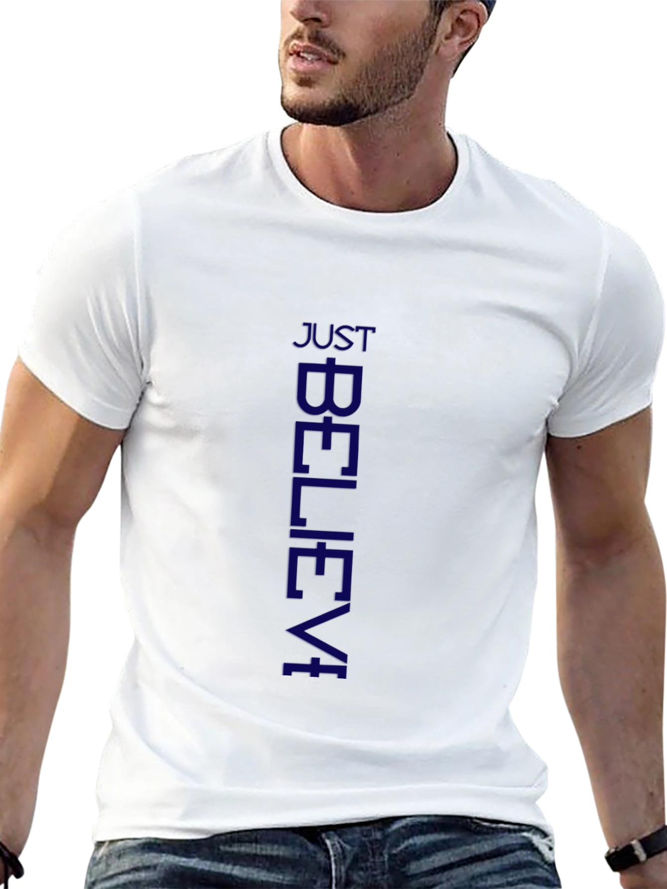 Just Believe Mens Black T-Shirt