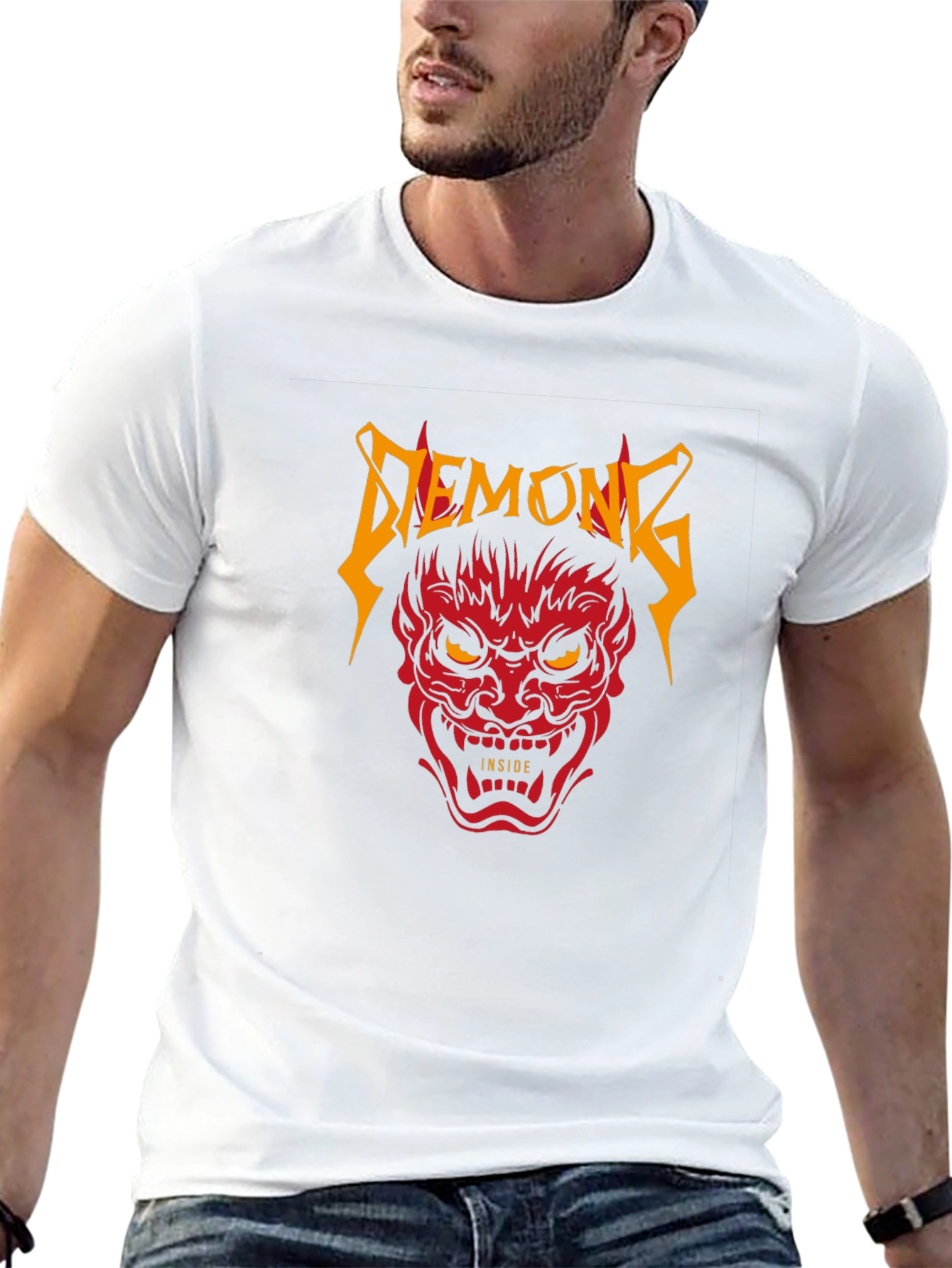 Demons Inside Black Graphic T-Shirt