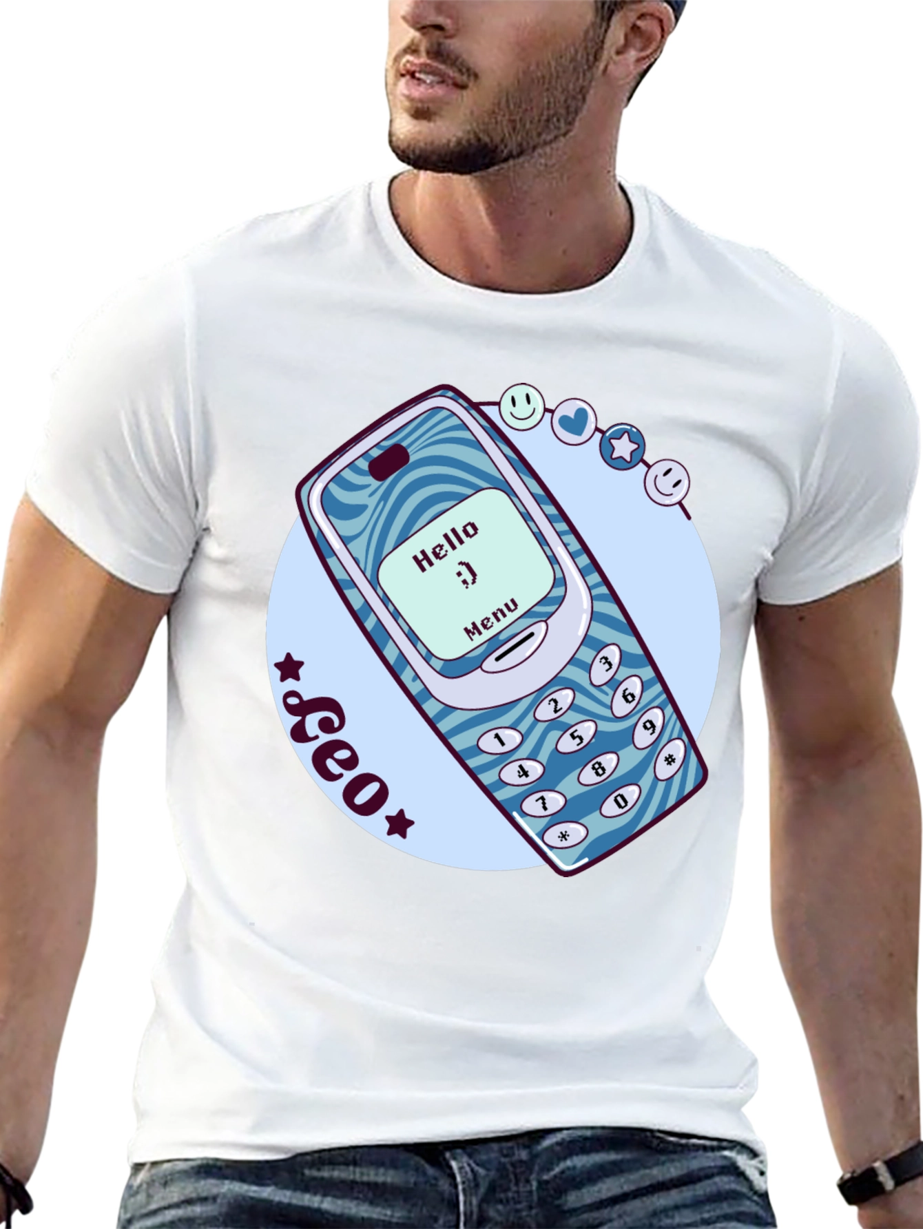 Retro Cell Phone Graphic T-Shirt - Nostalgic Tech Tee