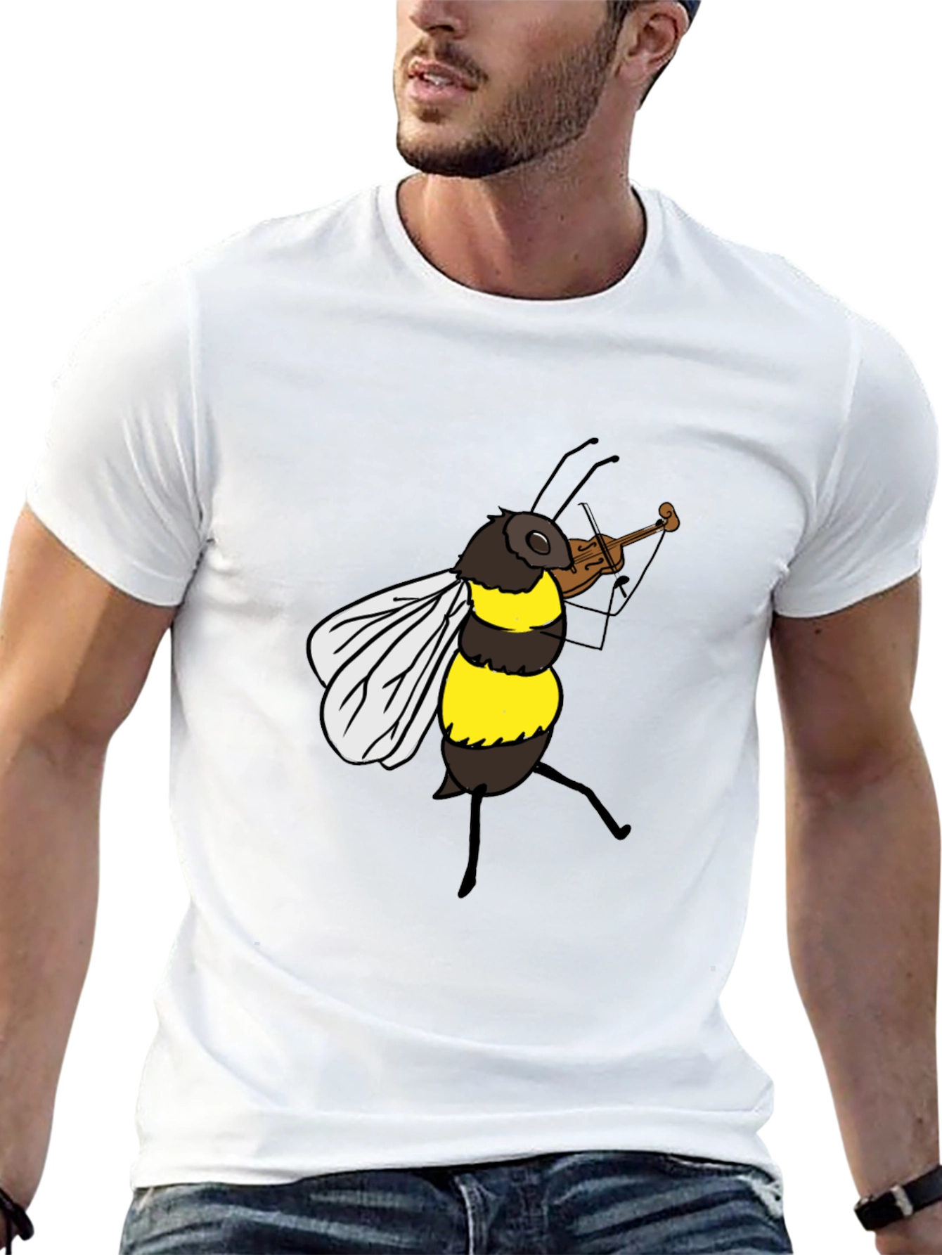 Bee Playing Violin Graphic Tee