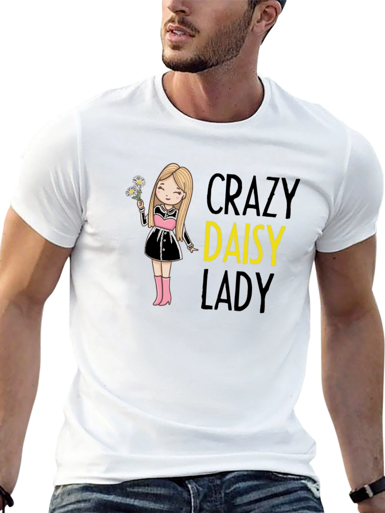 Crazy Daisy Lady Black T-Shirt