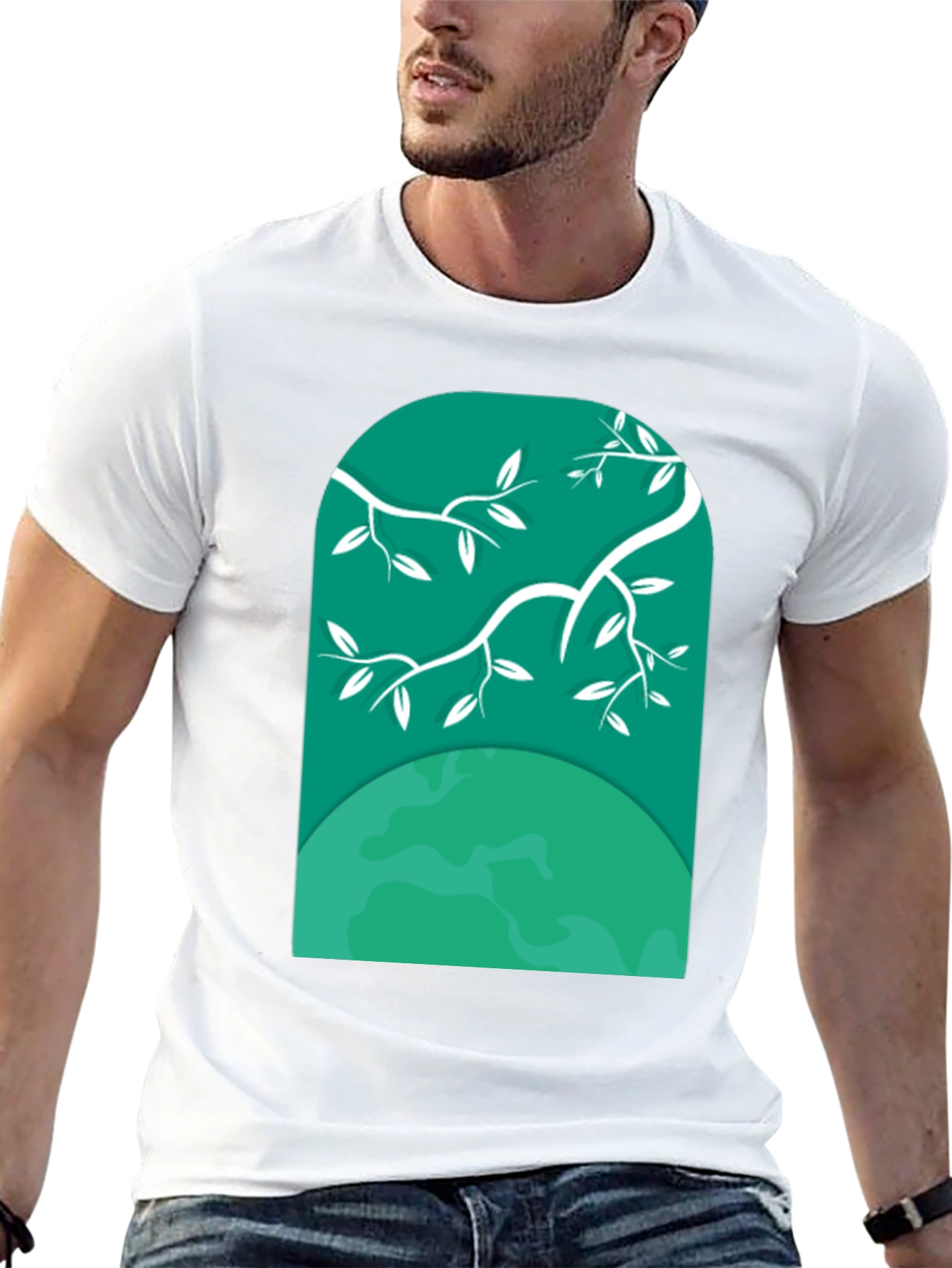 Nature Window Tee - Graphic Print Black T-Shirt
