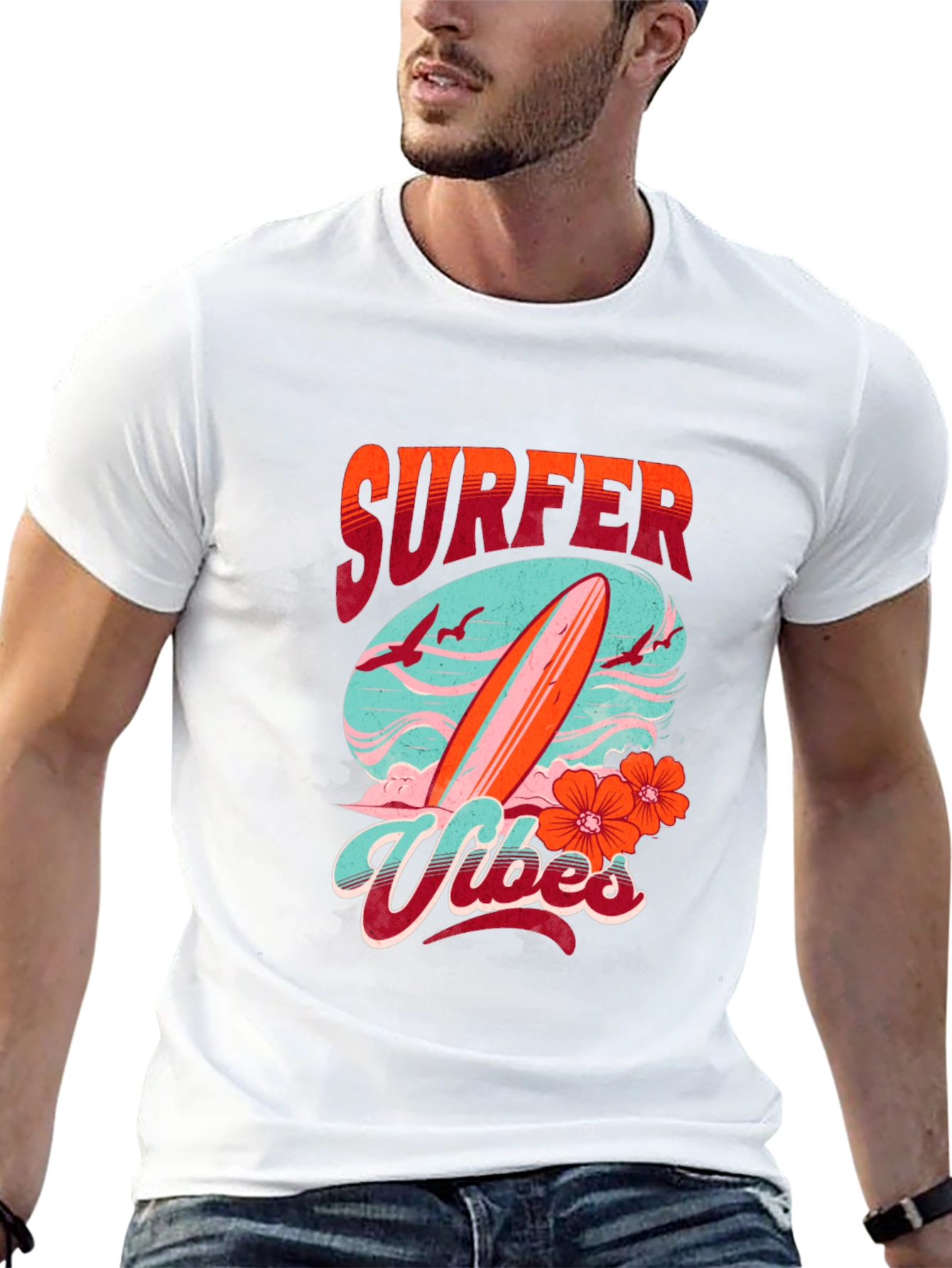 Surfer Vibes Graphic Tee - Black