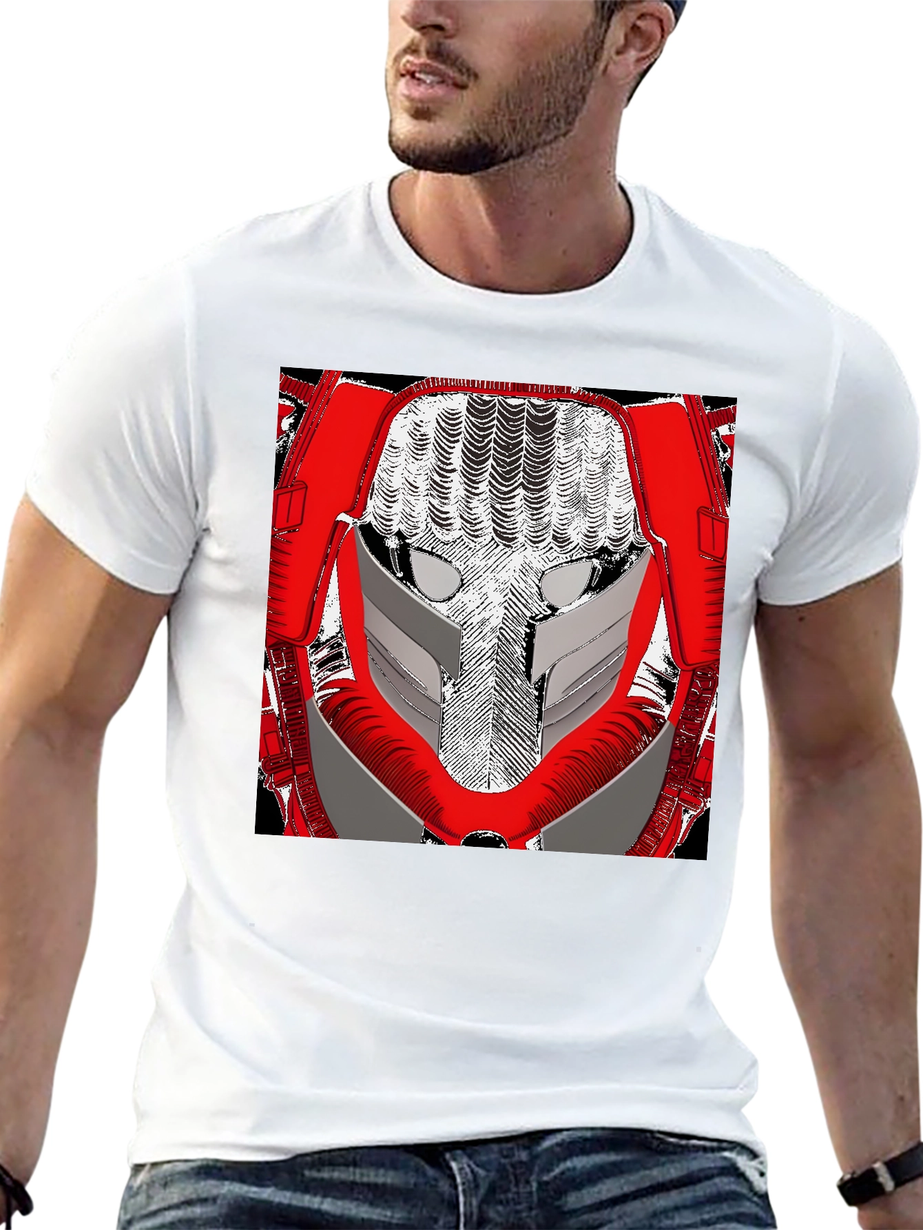 Sci-Fi Robot Face Graphic Tee