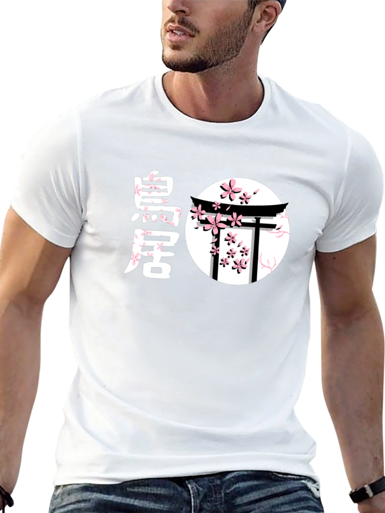 Japanese Cherry Blossom Torii Gate Graphic T-Shirt