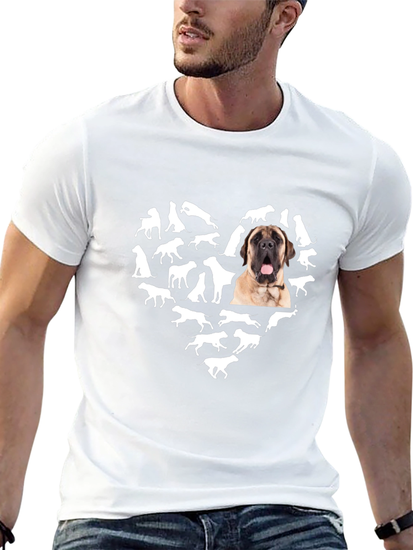 Dog Heart T-Shirt - Mens Black Graphic Tee