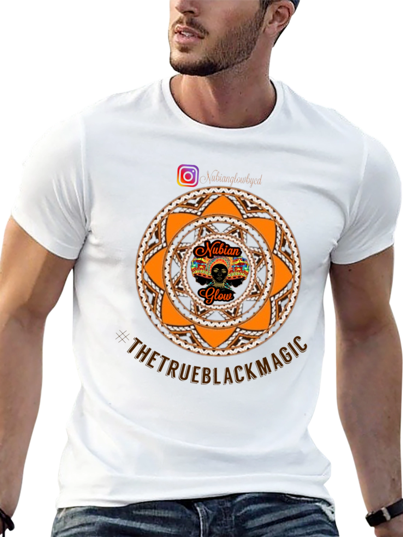 Nubian Glow Black T-Shirt - The True Black Magic